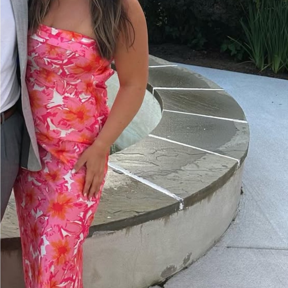 Hello Molly Pink Strapless Sheath Dress